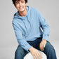 And Now This Men's Fleece with Kangaroo Pockets Hoodie Blue Size Small