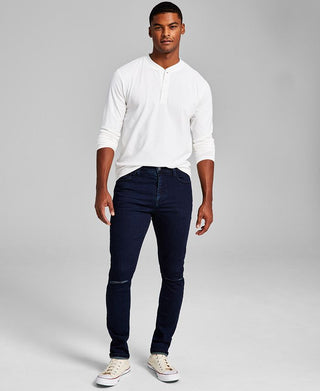 And Now This Men's Pearson Ripped Dark Wash Skinny Jeans Blue