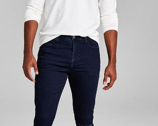 And Now This Men's Pearson Ripped Dark Wash Skinny Jeans Blue