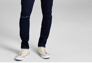 And Now This Men's Pearson Ripped Dark Wash Skinny Jeans Blue