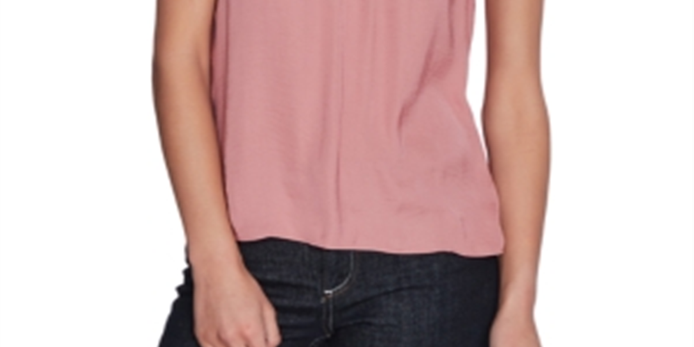 1.STATE Women's Pleated Sleeve Top Pink Size Small