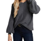 1.state Women's Rib-Knit Bubble Sleeve Sweater Size Medium
