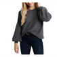 1.state Women's Rib-Knit Bubble Sleeve Sweater Size Medium