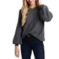 1.state Women's Rib-Knit Bubble Sleeve Sweater Size Medium