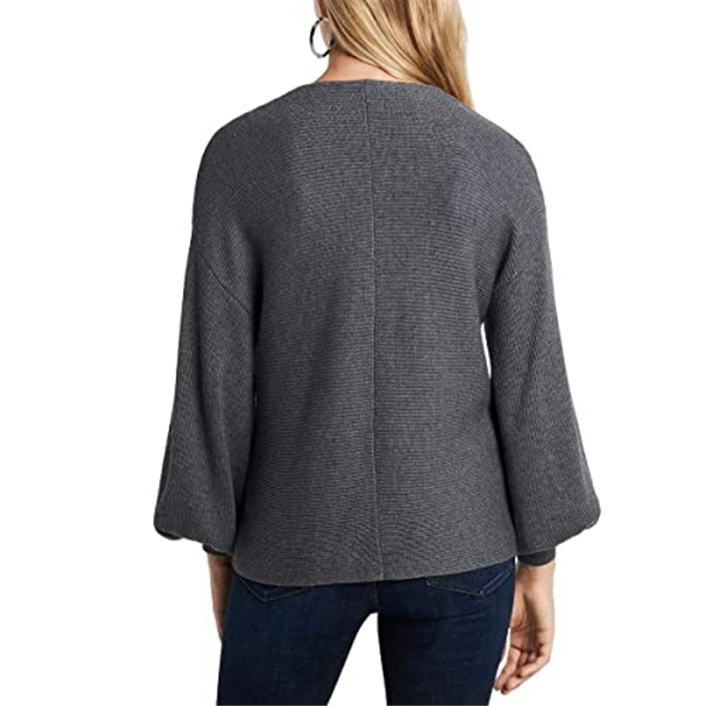 1.state Women's Rib-Knit Bubble Sleeve Sweater Size Medium