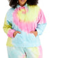 Full Circle Trends Women's Tie Dyed Hoodie Sweatshirt Blue Size 2X