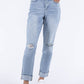 Judy Blue - The Justice Mid-Rise Americana Flag Cuffed Boyfriend Denim