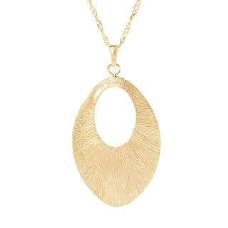 Golden Odyssey 14K Gold Embraced Oval Pendant w/18" Chain