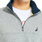 Nautica Men's J Class Classic Fit Quarter Zip Fleece Sweatshirt Gray Size X-Small