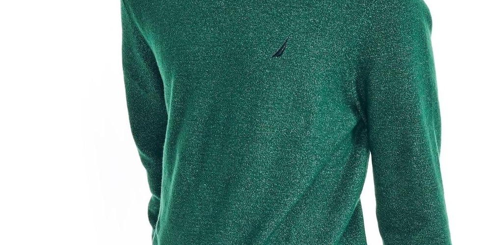 Nautica Men's Heathered Long Sleeve Crewneck Sweater Green Size XX-Large