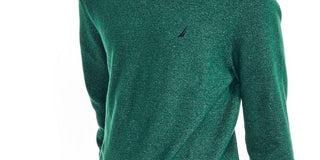 Nautica Men's Heathered Long Sleeve Crewneck Sweater Green Size XX-Large