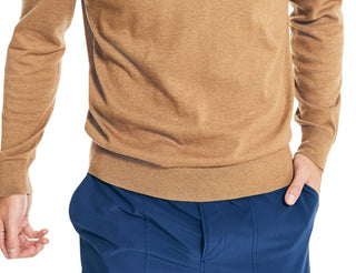 Nautica Men's Navtech Performance Classic Fit Soft V Neck Sweater Brown Size XXX-Large