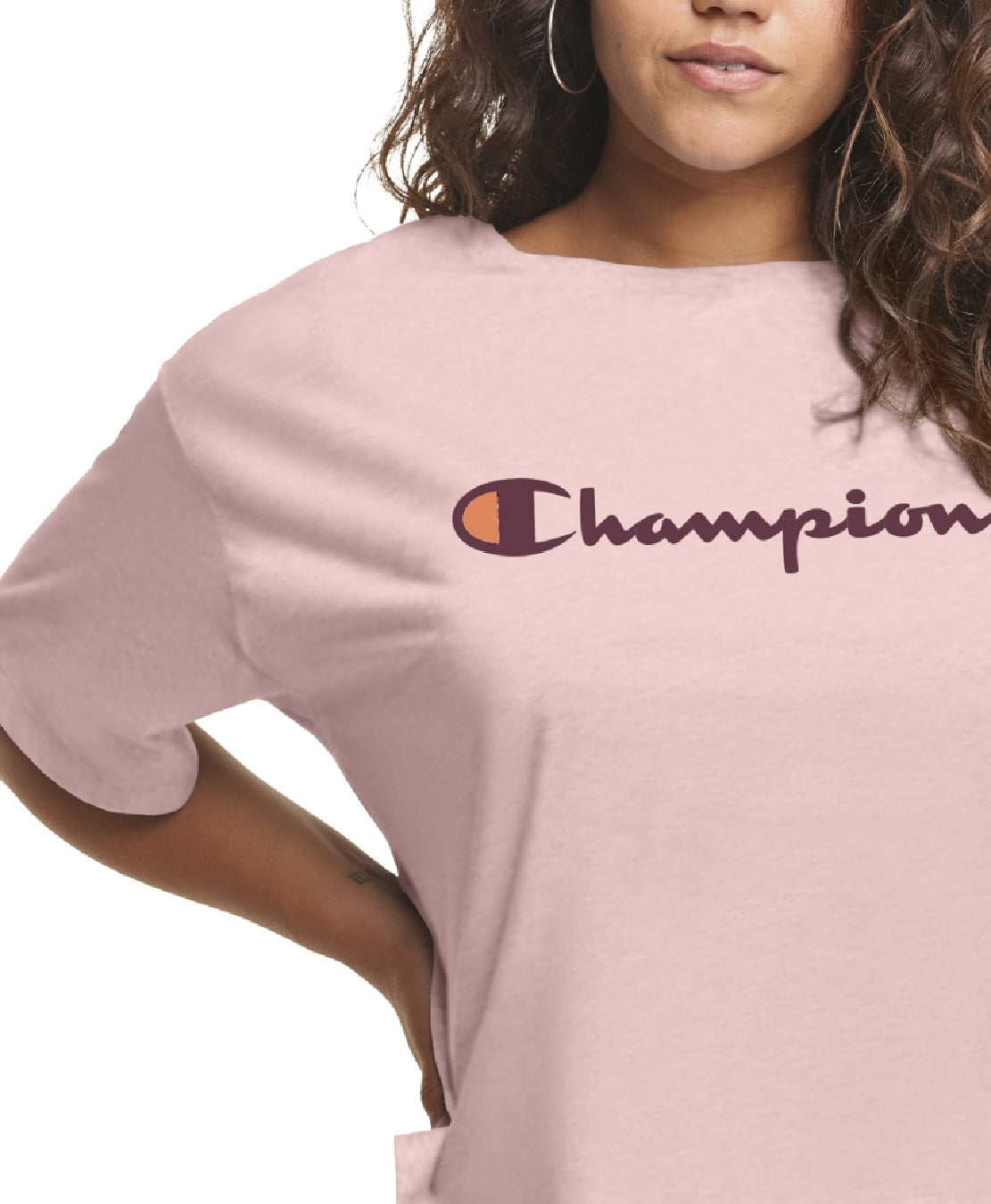 Champion Women's Logo T-Shirt Pink Size 2X