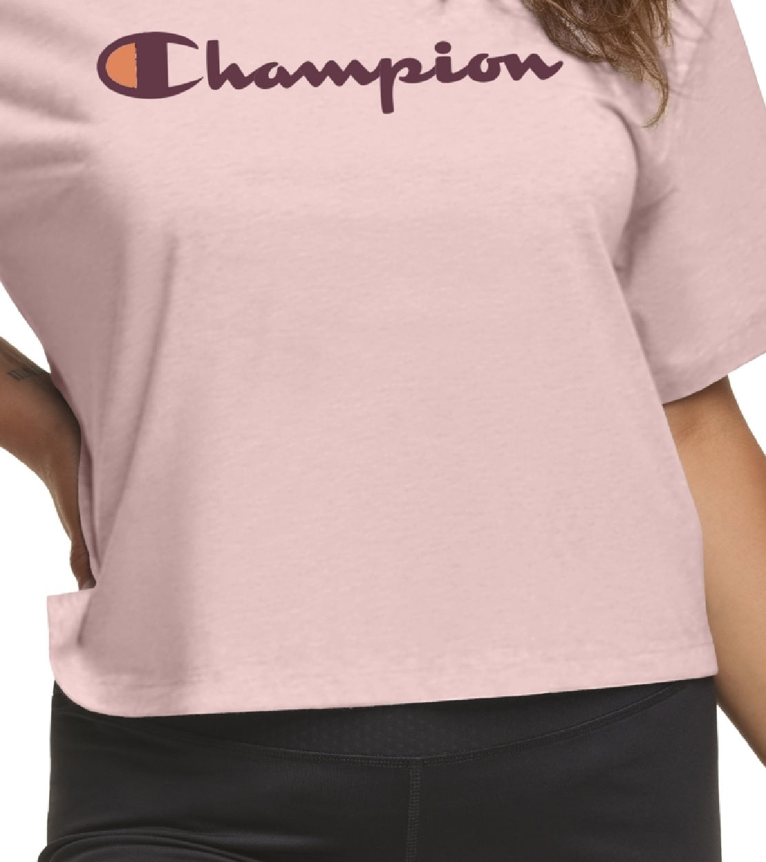 Champion Women's Logo T-Shirt Pink Size 2X