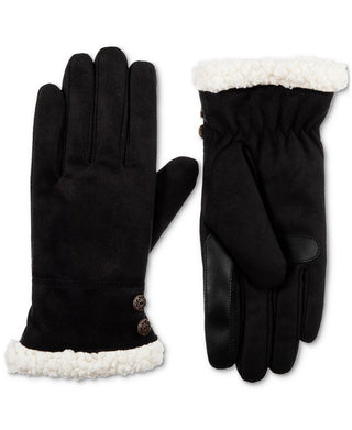 Isotoner Signature Women's Recycled Microsuede Water Repellent Gloves Black Size X-Large
