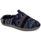 Isotoner Men's Fairisle Hoodback Slipper Blue