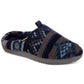 Isotoner Men's Fairisle Hoodback Slipper Blue