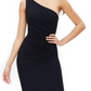 Dress the Population Martine Stretch Crepe One-Shoulder Dress in Black Size X-Large
