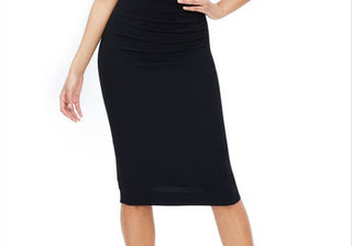 Dress the Population Martine Stretch Crepe One-Shoulder Dress in Black Size X-Large