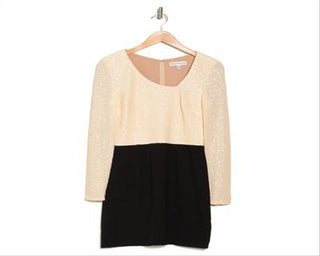 Dress The Population Women's Black Long Sleeve Asymmetrical Dress Size 2