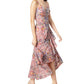 Dress The Population Women's Salome Floral Wrap Dress Pink Size X-Large