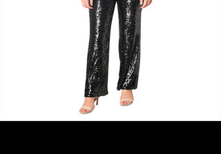 Dress The Population Women's Black Sequin V Neck Jumpsuit Size Medium