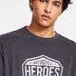 Heroes Motors Men's Logo Graphic T-Shirt Gray Size X-Large