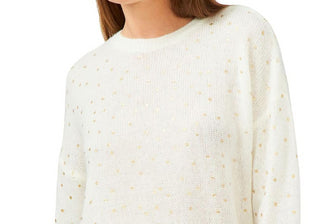 State Womens Metallic Polka Dot Pullover Sweater