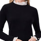 CeCe Women's Ruffle Collar Long Sleeve Sweater Dress Black Size X-Small