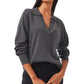 Riley & Rae Women's V Neck Polo Sweater Gray Size XX-Small