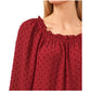 CeCe Women's Clip Dot Top Red Wine Size Small