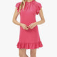 CeCe Women's Flutter Sleeve Ruffle Dress Pink Size Medium