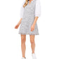 Riley & Rae Women's Tweed Puff-Sleeve Dress Blue Size 14