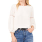 Vince Camuto Women's Lace Detail Crepe Blouse Brown Size X-Small