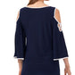 Vince Camuto Women's Cold Shoulder V Neck Top Black