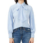 Riley & Rae Women's Camille Tie Neck Blouse Blue Size Medium