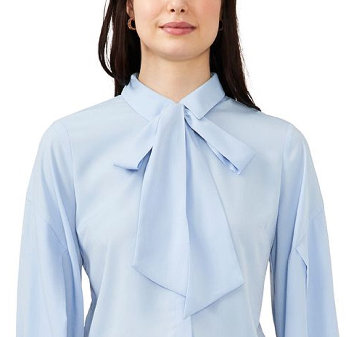 Riley & Rae Women's Camille Tie Neck Blouse Blue Size Medium
