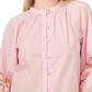 Vince Camuto Women's Pink Horizon Embroidered Poplin Blouse Size X-Small