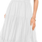 Vince Camuto Women's Smocked Pullover Tie Straps Tiered Lined Sleeveless V Neck Midi Fit Flare Dress White Size X-Large