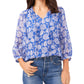 Vince Camuto Women's Tie Neck Blouse Blue Size Small