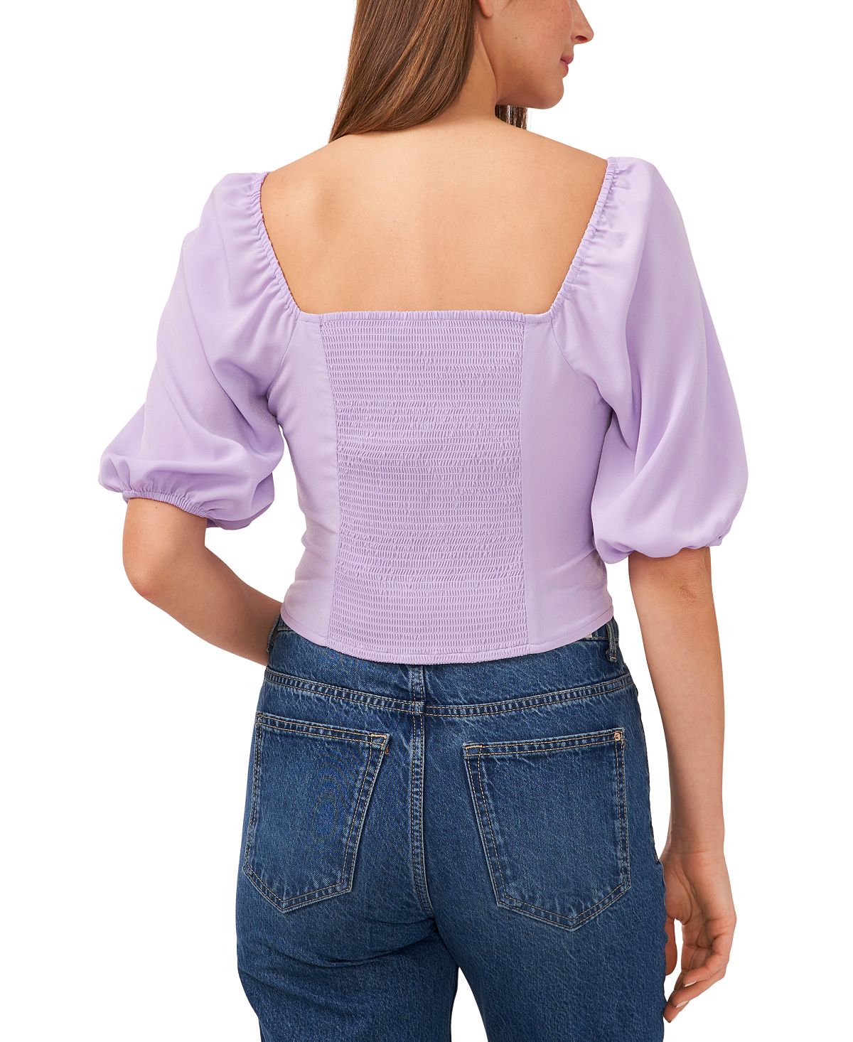Riley & Rae Women's Puff Sleeve Top Purple Size X-Small