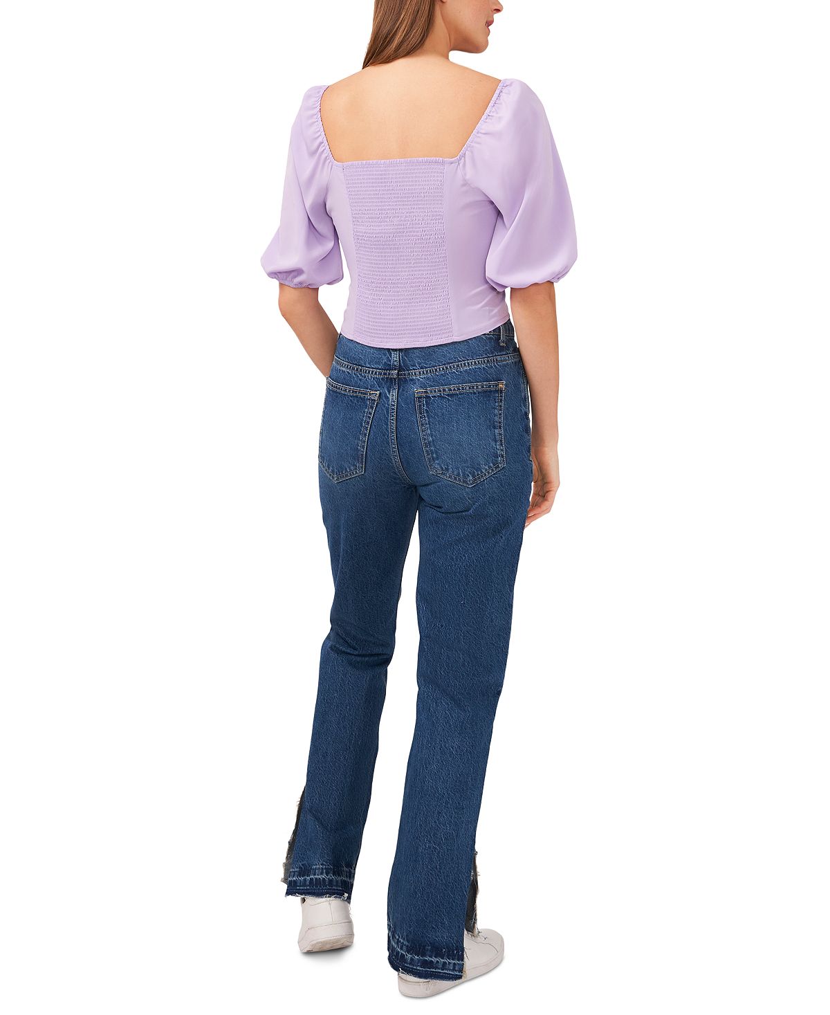 Riley & Rae Women's Puff Sleeve Top Purple Size X-Small
