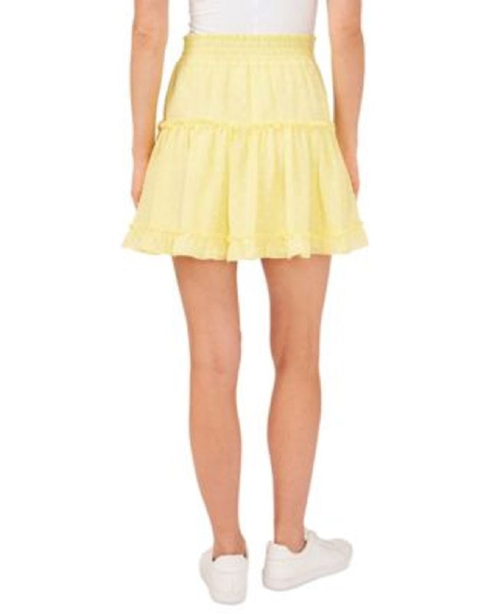 Riley & Rae Women's Ruffled Pull On Mini Skirt Yellow Size Large