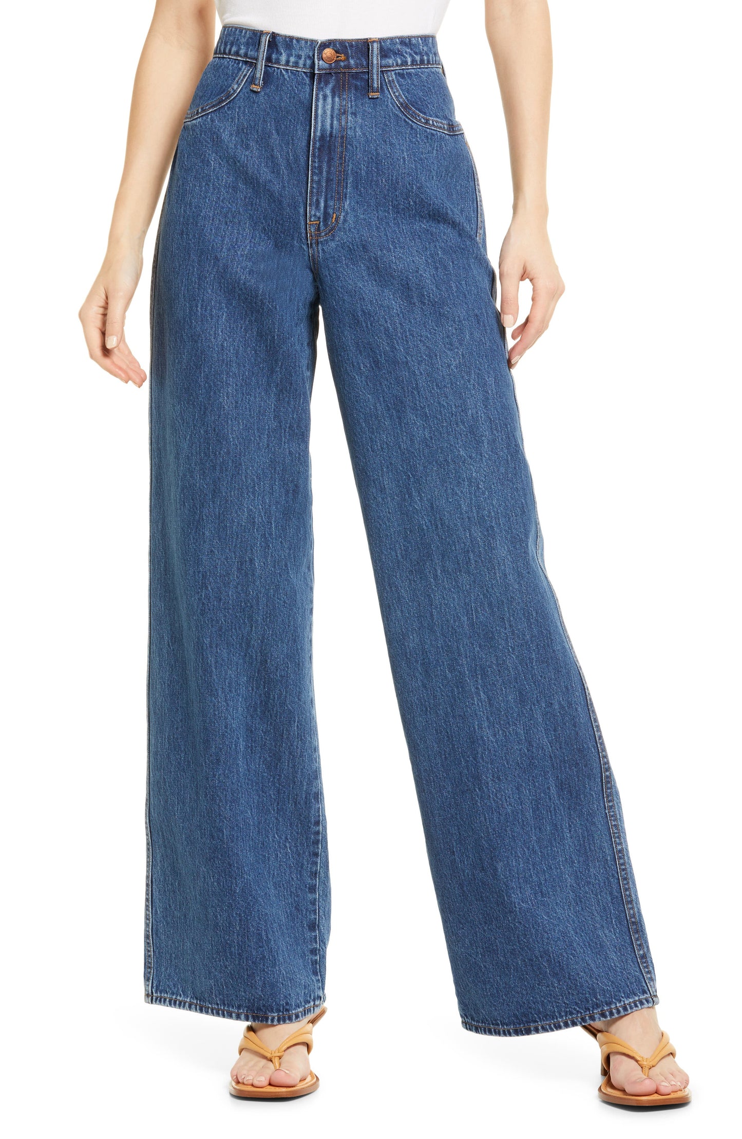 Madewell Workwear Edition Size 27 Medium Wash Super Wide Leg Jeans