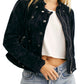 Free People Women's Dusk Till Dawn Velvet Moto Jacket Black Large
