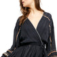 Free People Women's Delilah Embroidered Long Sleeve Minidress Blue Size Medium