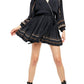 Free People Women's Delilah Embroidered Long Sleeve Minidress Blue Size Medium