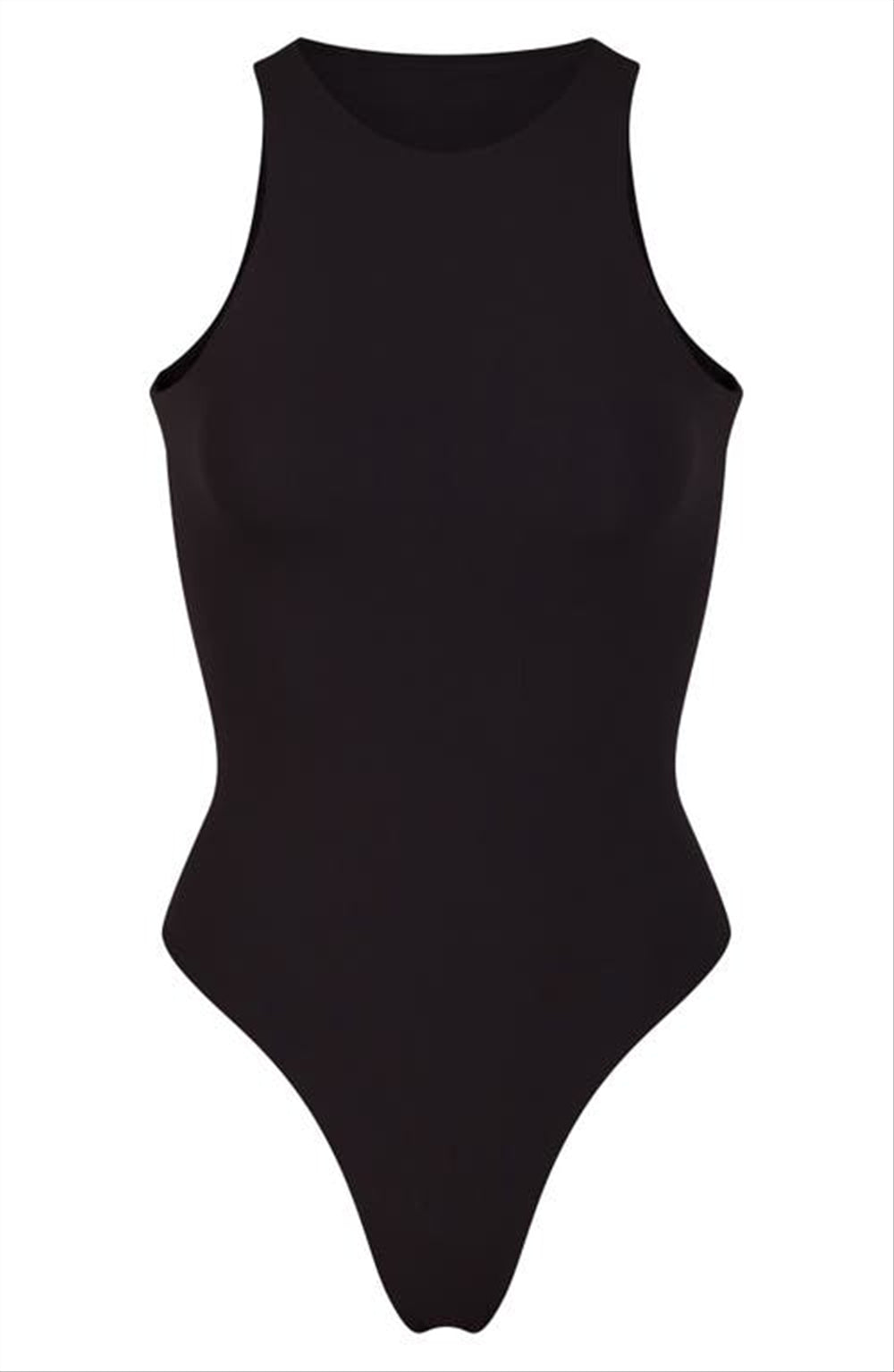 Skims Onyx High Neck Bodysuit, Medium