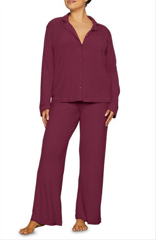 SKIMS Rib Pajamas in Wine Size 2X