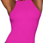 Skims High Neck Bodysuit in Fuchsia, Size Small